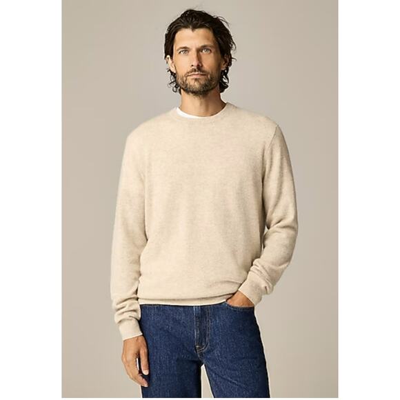 J.Crew Cashmere 15.8 Crewneck Sweater Mens XL Cream Soft Knit Pullover BE895 LS - Picture 4 of 9